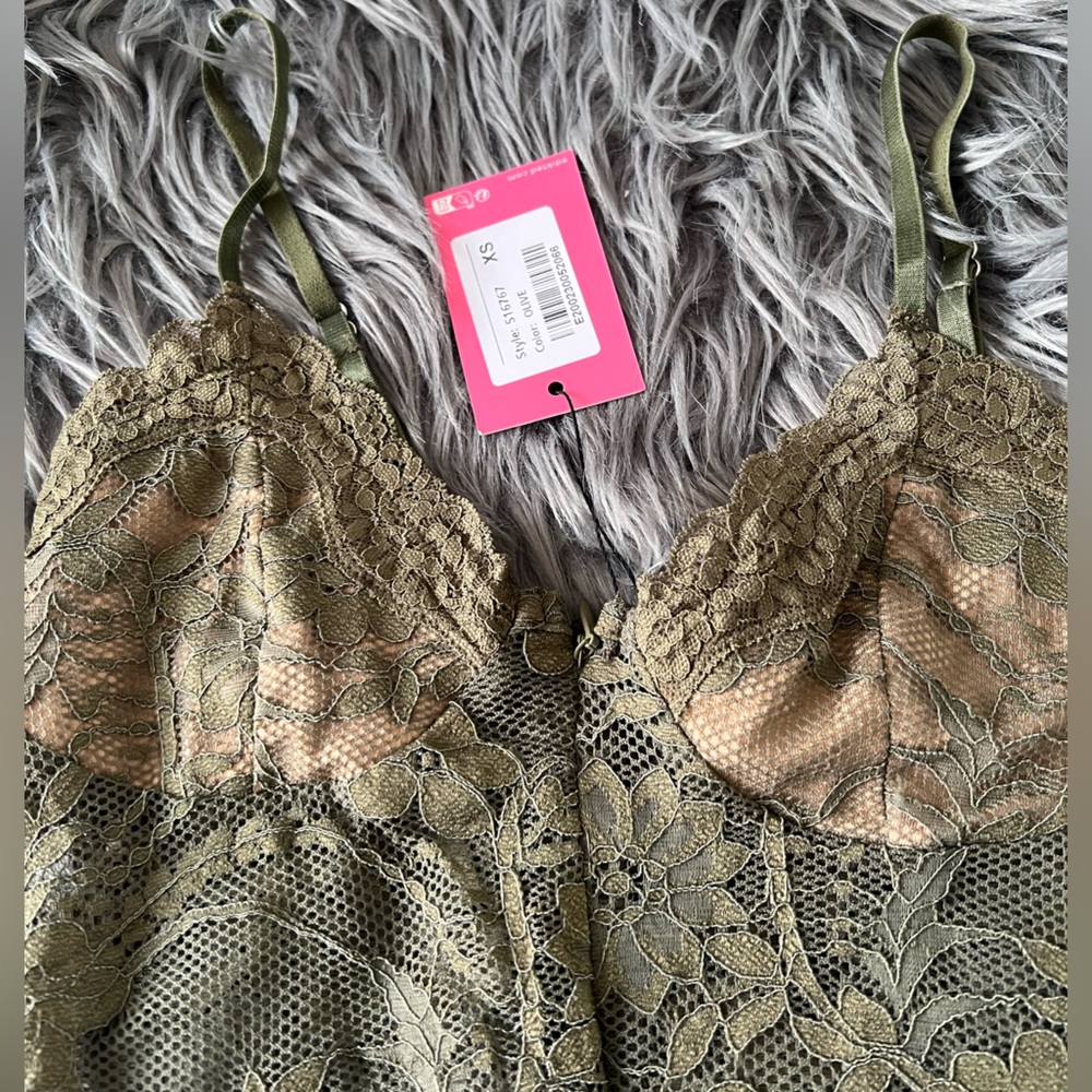 Edikted Green Lace Slip Dress - Picture 5 of 6